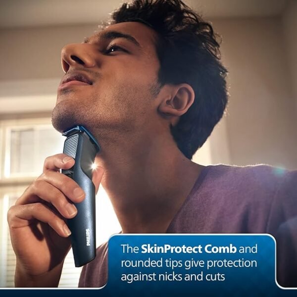 Philips Battery Powered SkinProtect Beard Trimmer for Men - Lasts 4x Longer, DuraPower Technology, Cordless Rechargeable with USB Charging, Charging Indicator, Travel Lock, No Oil Needed BT1232/18 - Image 7
