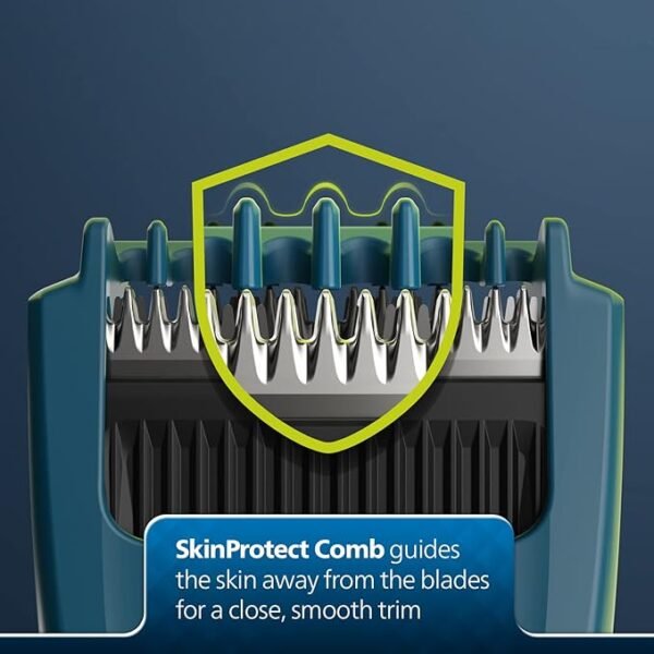 Philips Battery Powered SkinProtect Beard Trimmer for Men - Lasts 4x Longer, DuraPower Technology, Cordless Rechargeable with USB Charging, Charging Indicator, Travel Lock, No Oil Needed BT1232/18 - Image 6