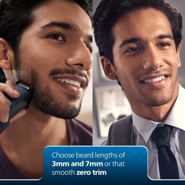 Philips Battery Powered SkinProtect Beard Trimmer for Men - Lasts 4x Longer, DuraPower Technology, Cordless Rechargeable with USB Charging, Charging Indicator, Travel Lock, No Oil Needed BT1232/18 - Image 4